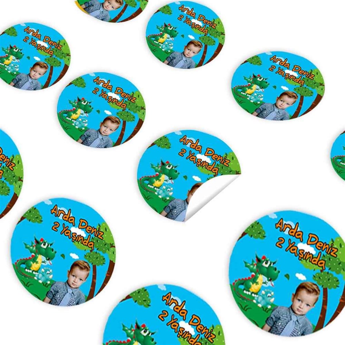 Mavi Safari Konsept Sticker 30 Adet  