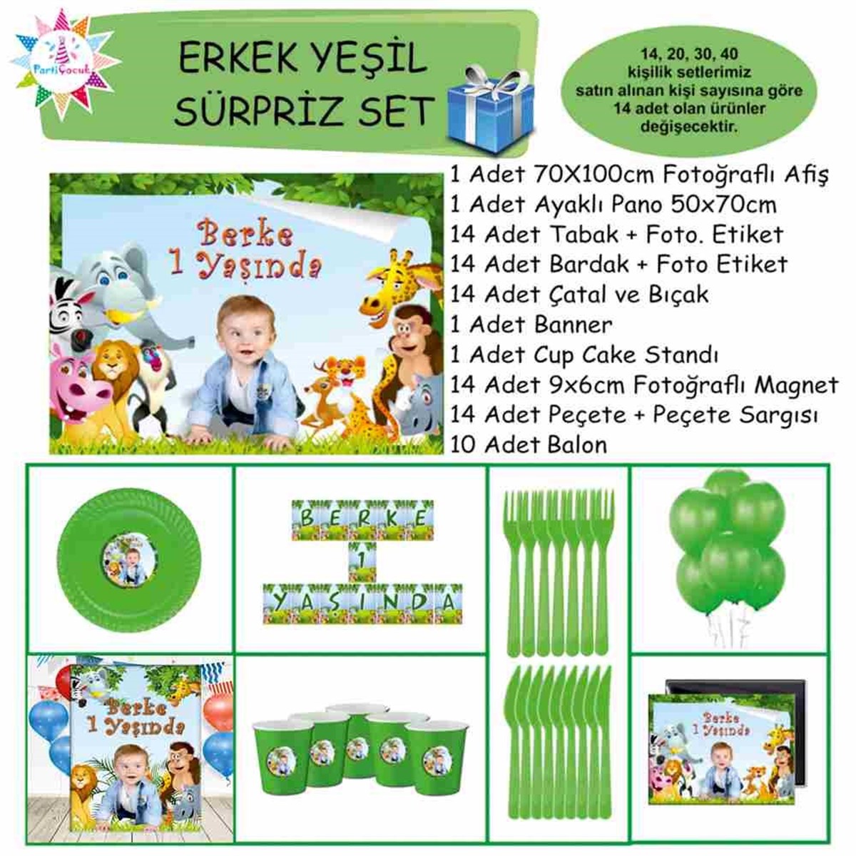 Mavi Safari Parti Süsü Süpriz Set 