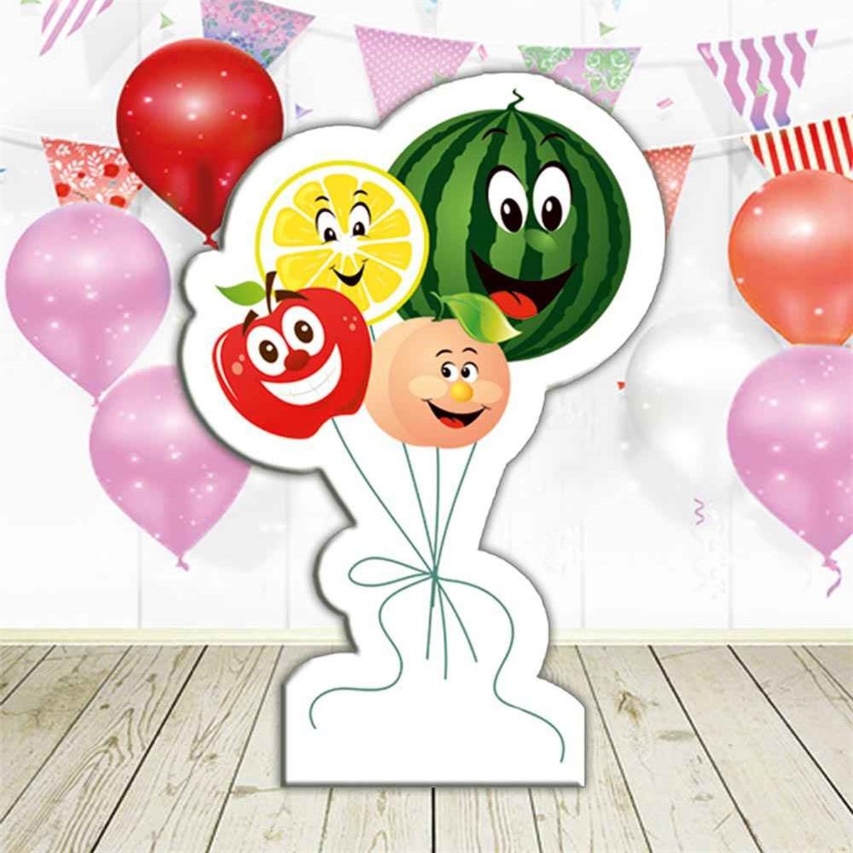 Meyve Balon Doğum Günü Süsü Pano 