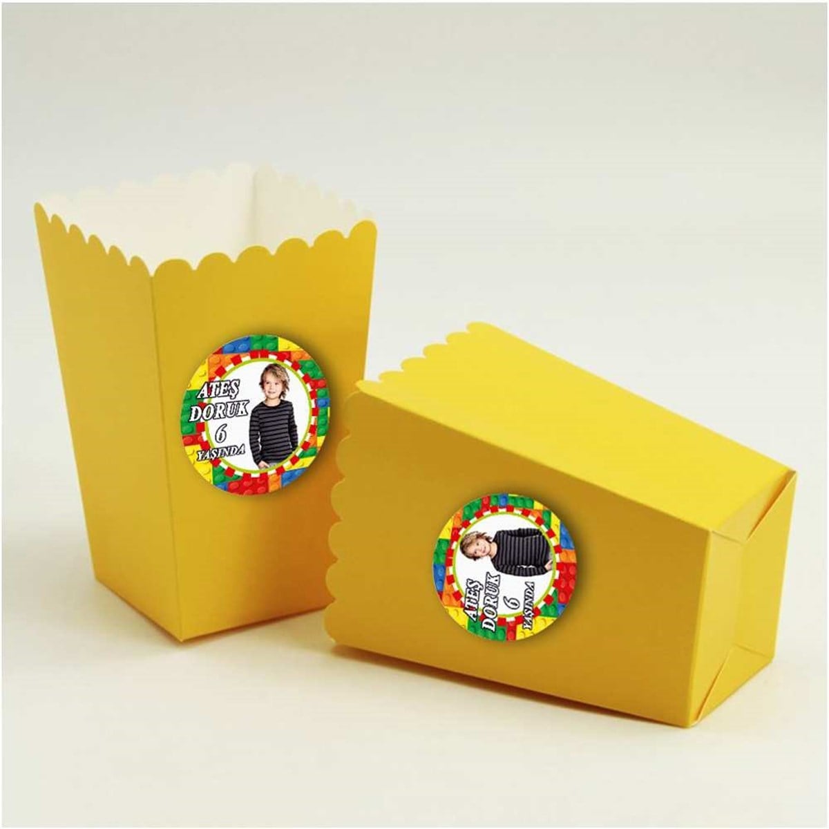 Meyve Etiketli Popcorn Kutusu 10 Adet 