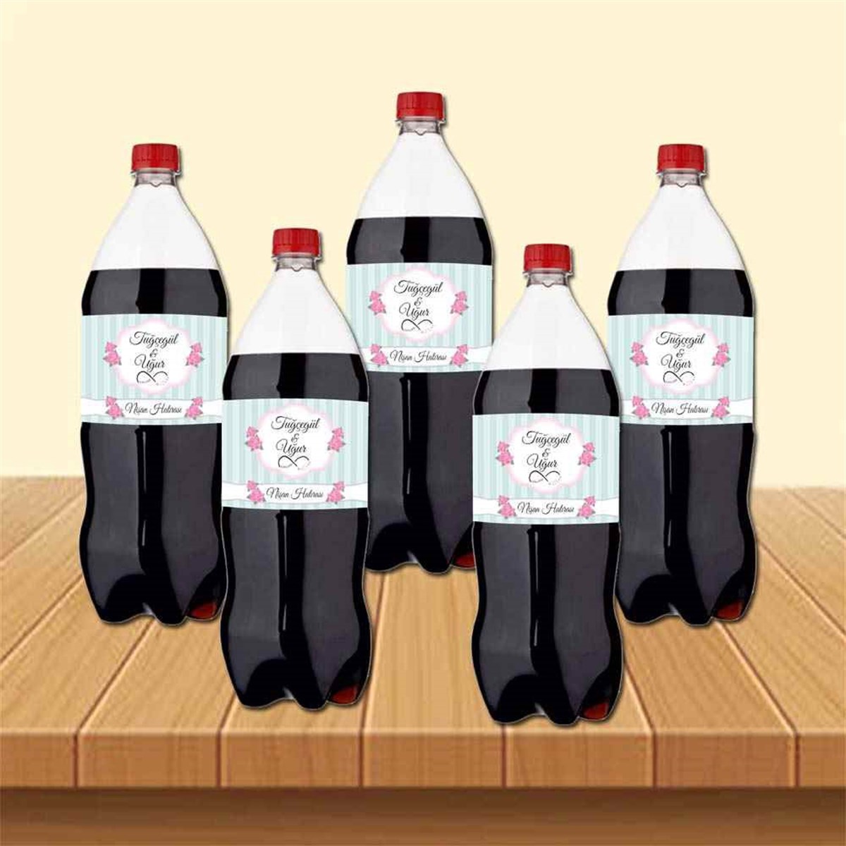 Mint Yeşili Nişan Litrelik Şişe Süsleme Sargı 