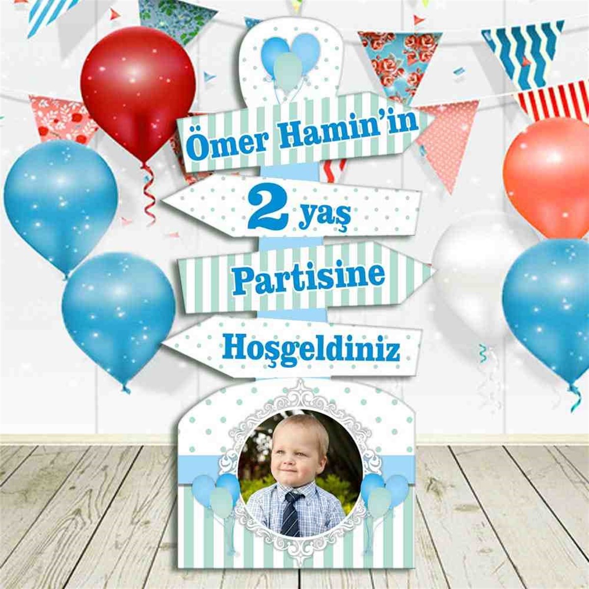 Mint Yeşili Süsleme Ayaklı Pano 
