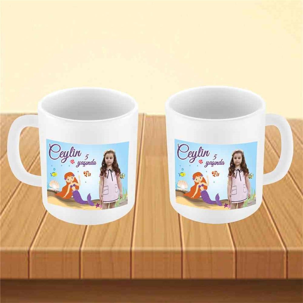 Mor Deniz Kızı Konsept Kupa Bardak Mug  