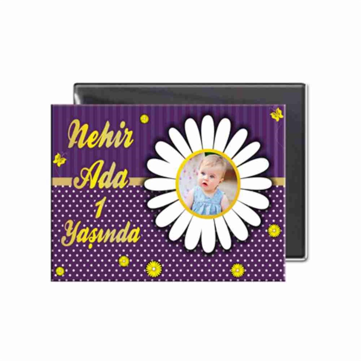 Mor Papatya Buzdolabı Magneti