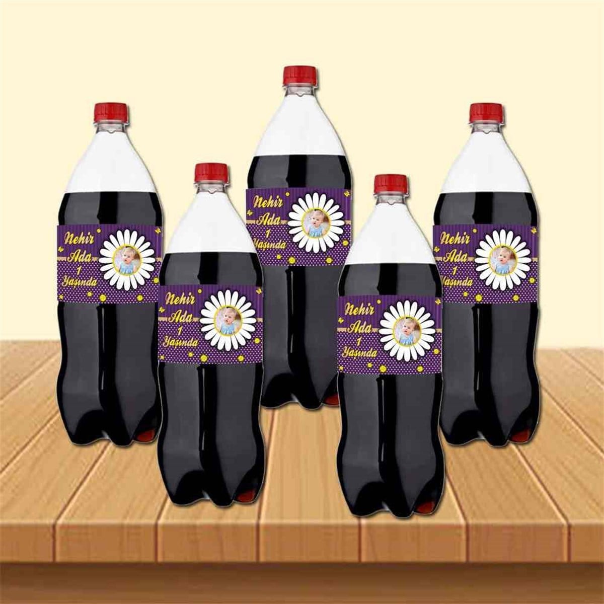 Mor Papatya Cola Şisesi Bandı  