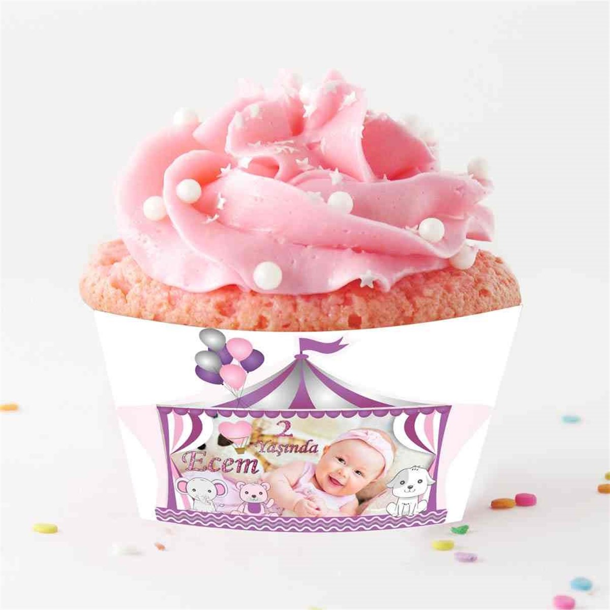 Mor Sirk Cupcake Sargısı  