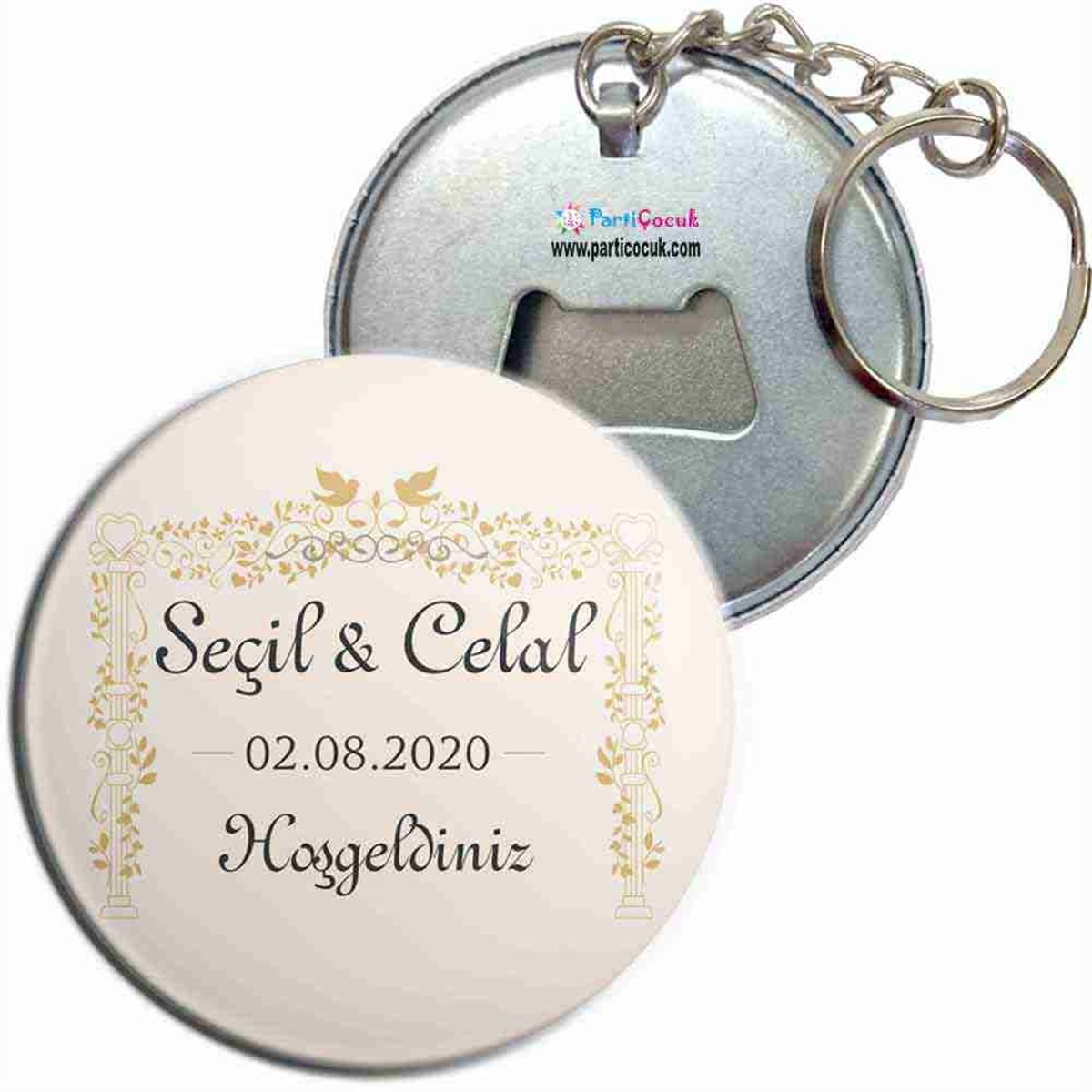 Nişan Gold Motifli Anahtarlık Açacak 