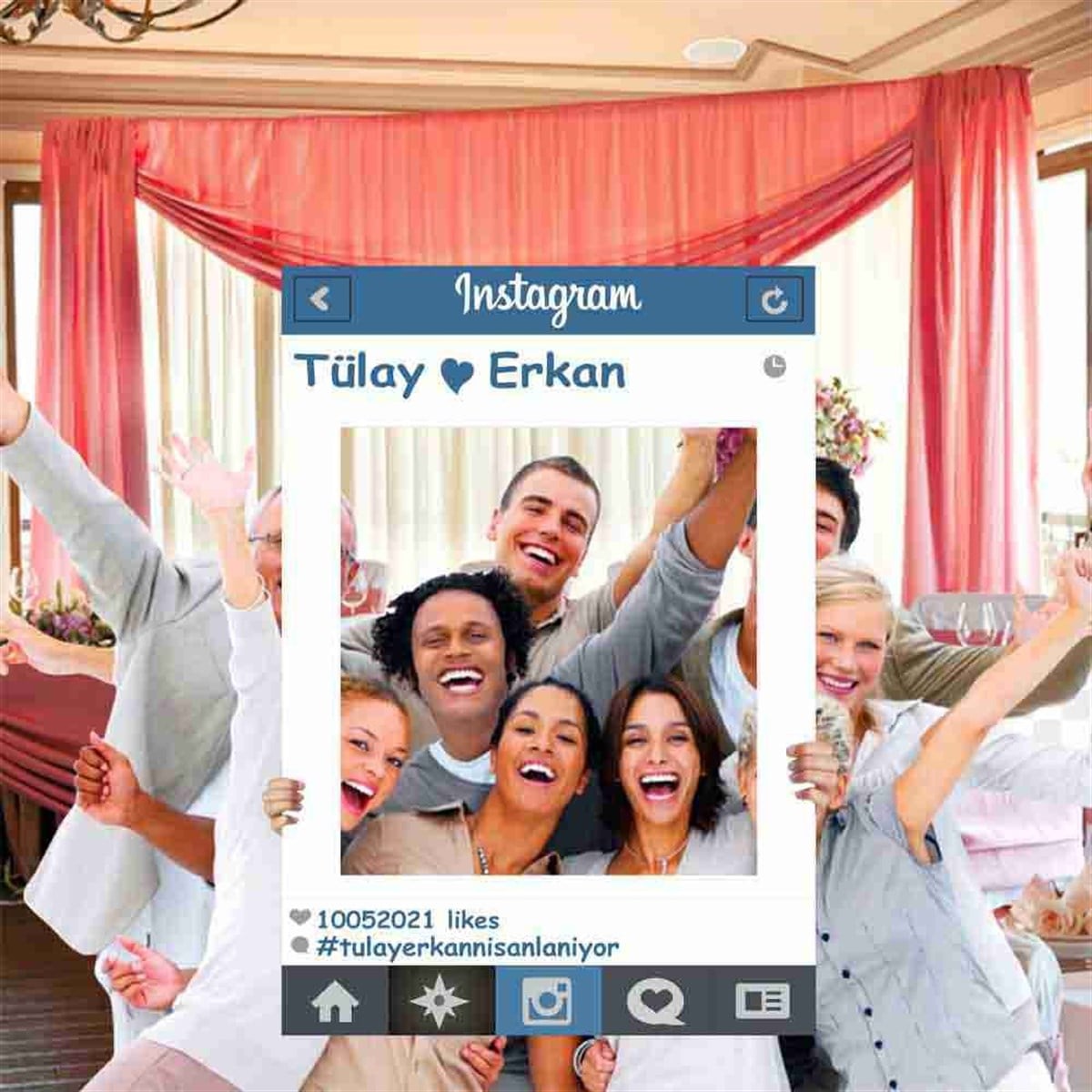 Nişan İnstagram Fotoğraf Selfie Çekilme Çereve 