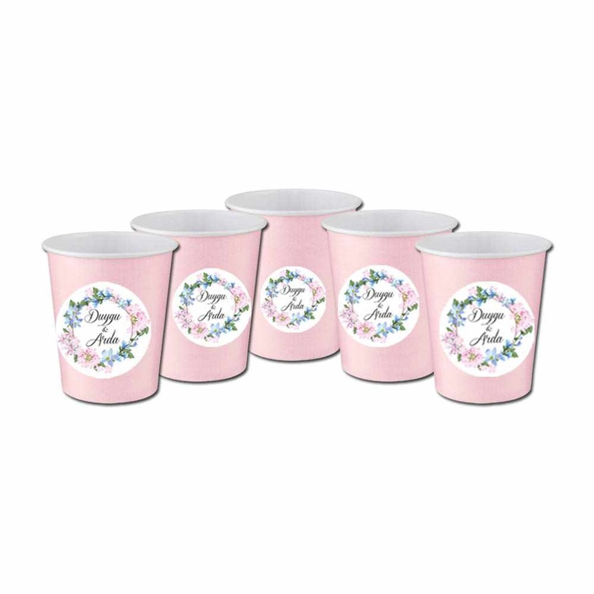 Nişan Kavanoz Stickerlı Bardak 5 Adet 