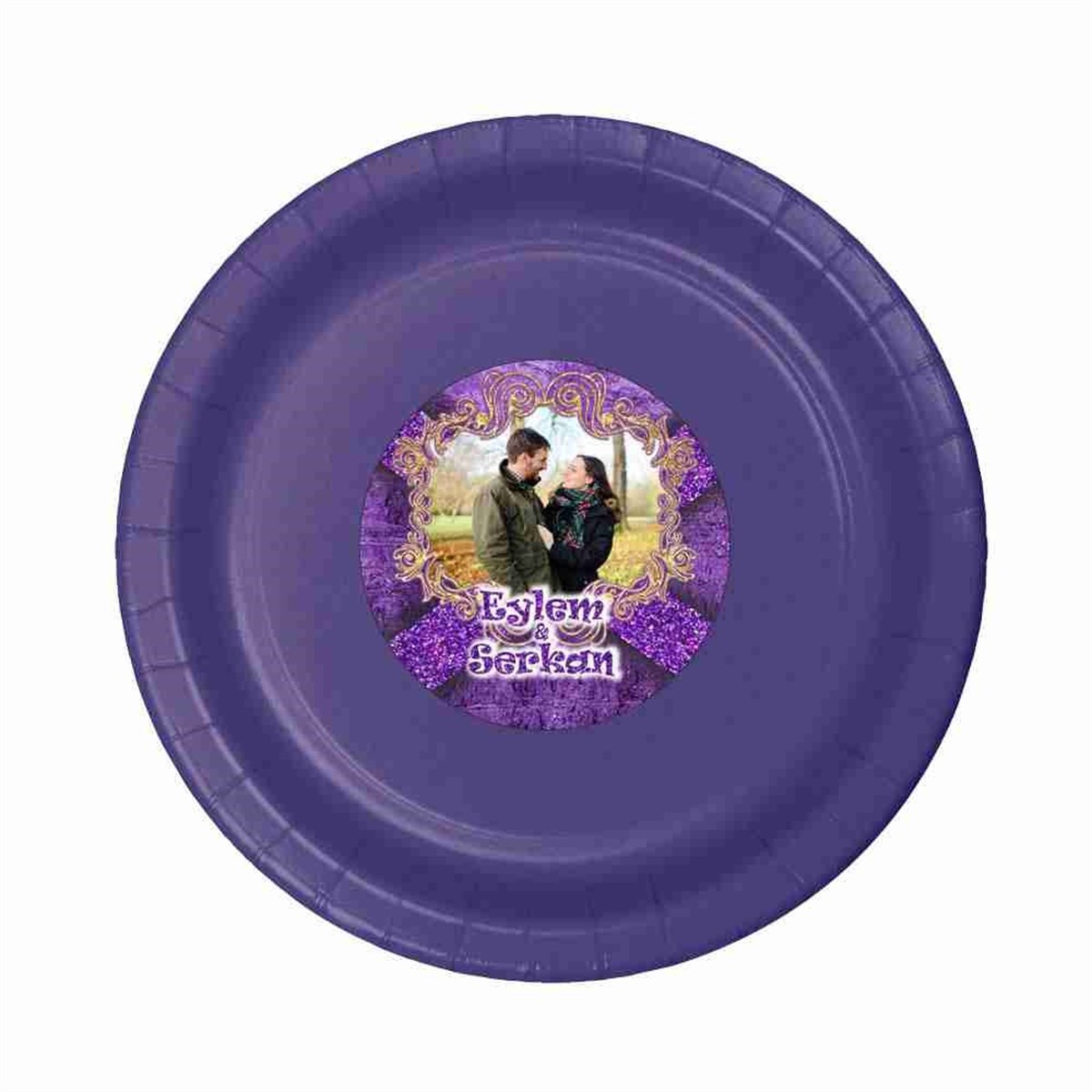 Nişan Kişiye Özel Stickerlı Tabak 