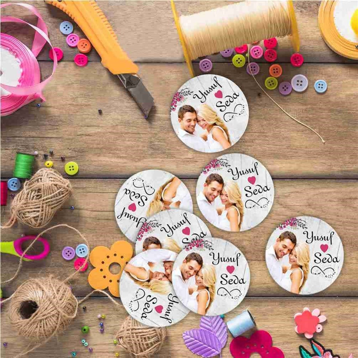 Nişan Özel Baskı Karton Etiket 30 Adet 