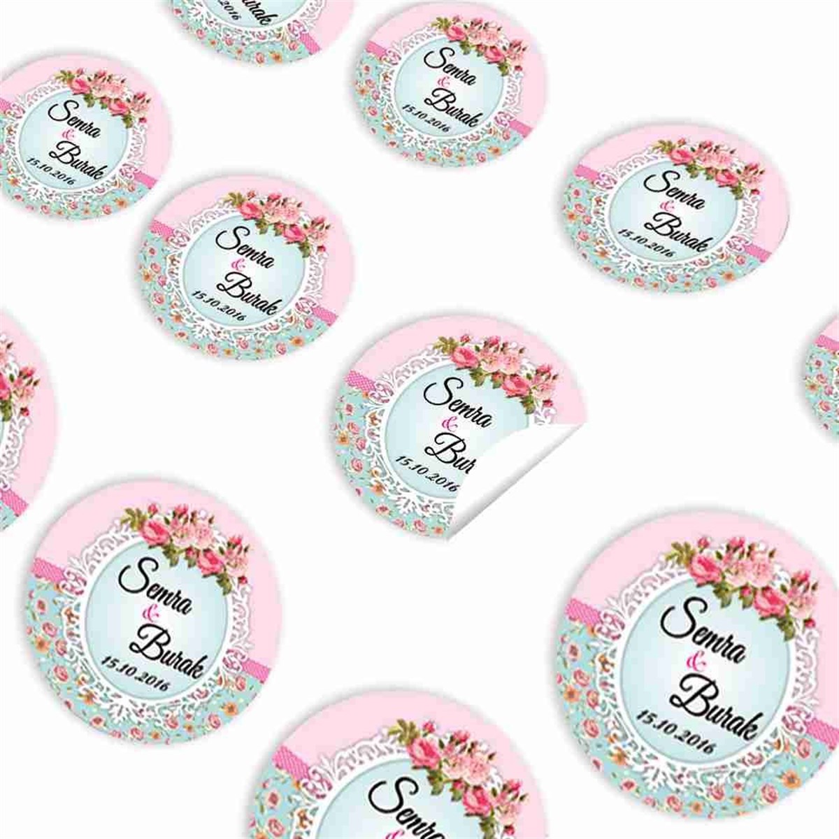 Nişan Resimli Etiket 30 Adet 
