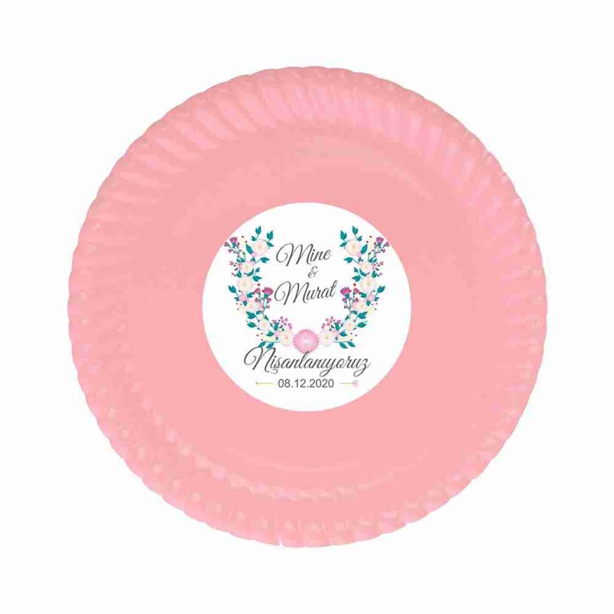 Nişanlanıyoruz Stickerlı Tabak 
