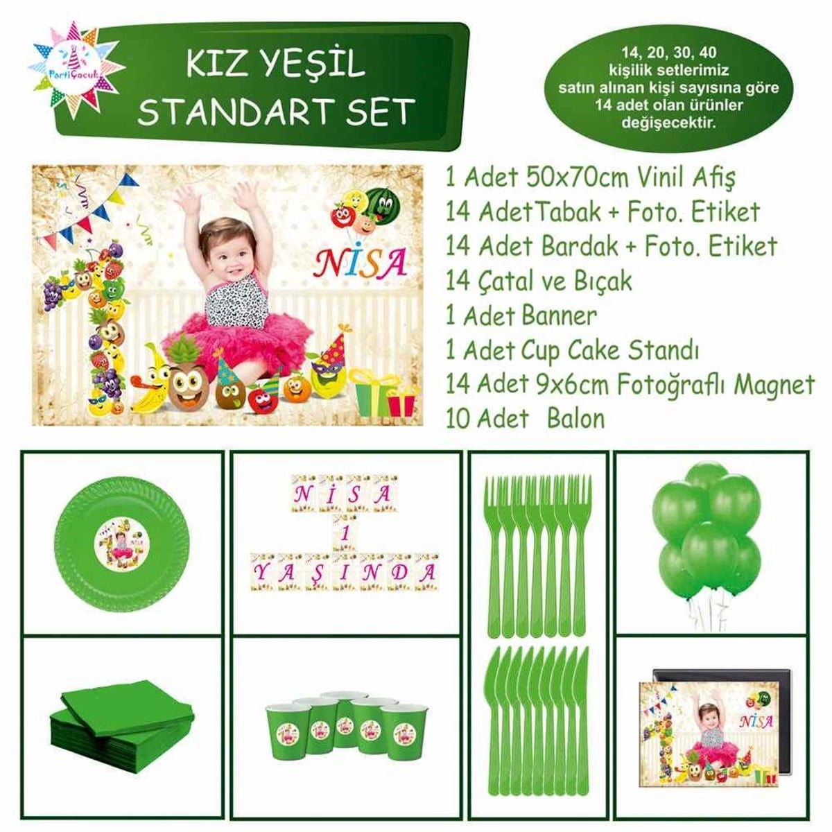 Parti Süsleri Meyve Konsept Standart Set 