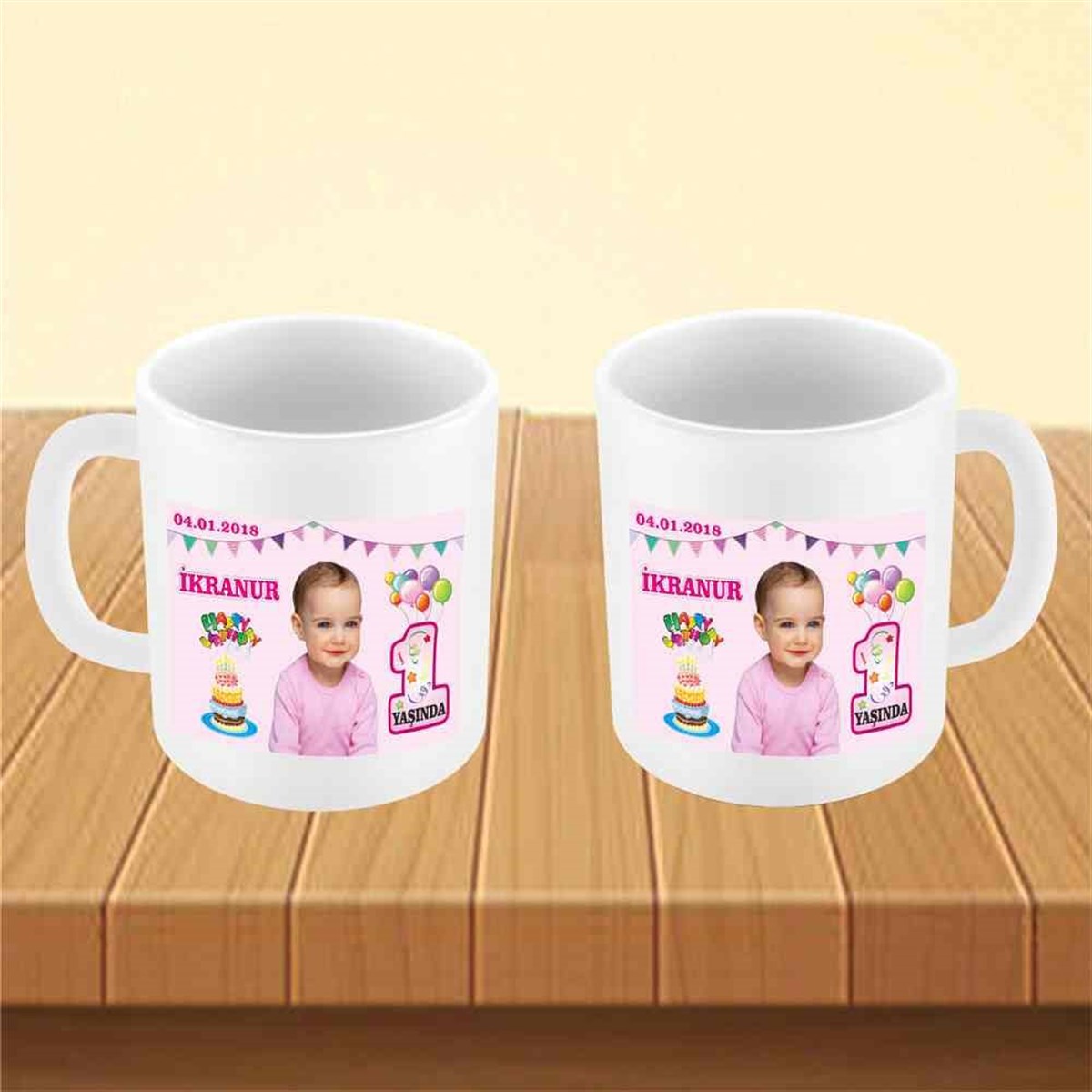 Pastalı Balonlu Konsept Kupa Bardak Mug  