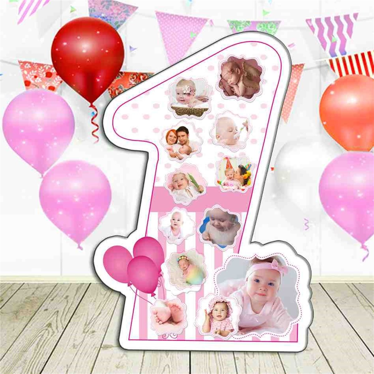 Pembe Balon Konsept Yaş Panosu  