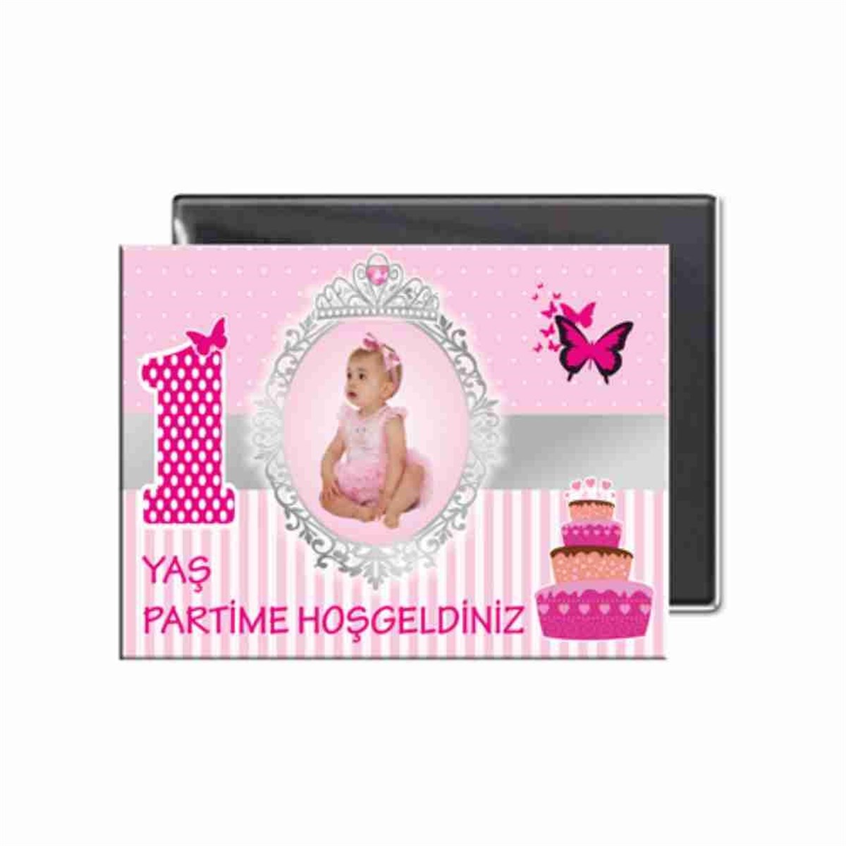 Pembe Kelebek Pasta Buzdolabı Magneti