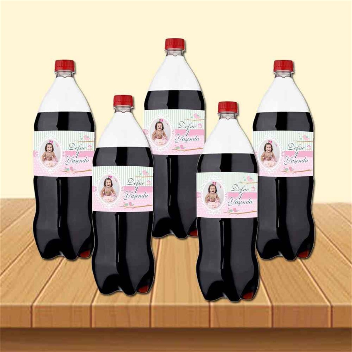 Pembe Kuşlu Cola Şisesi Bandı  