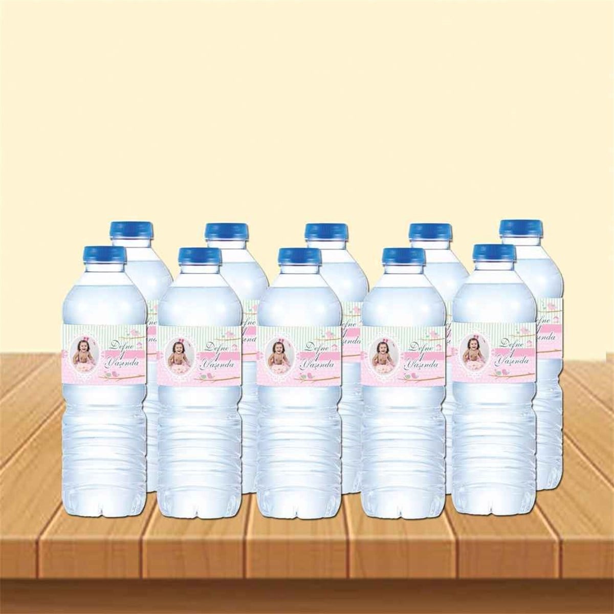 Pembe Kuşlu Su Şisesi Bandı  