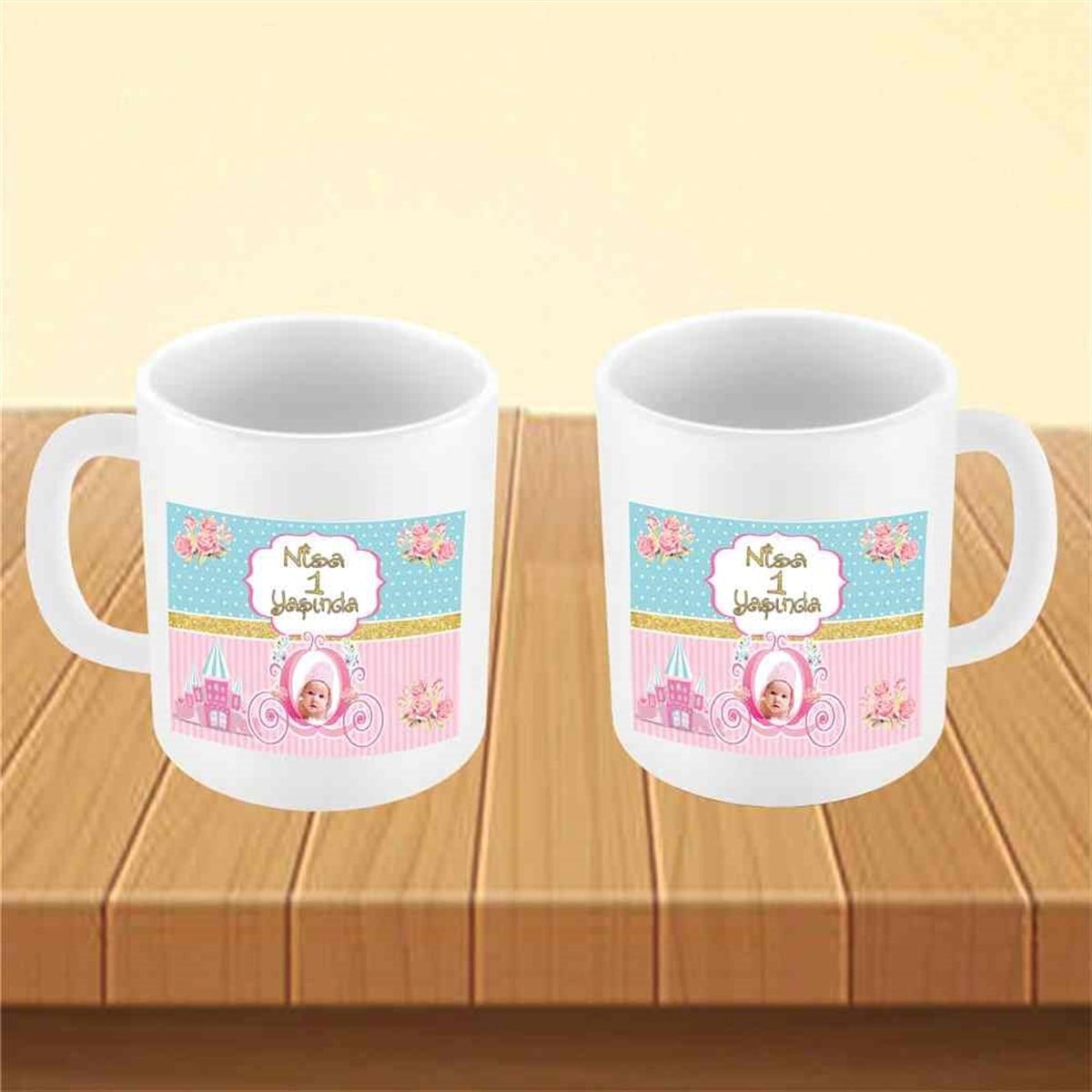 Pembe Mavi Balkabağı Konsept Kupa Bardak Mug  