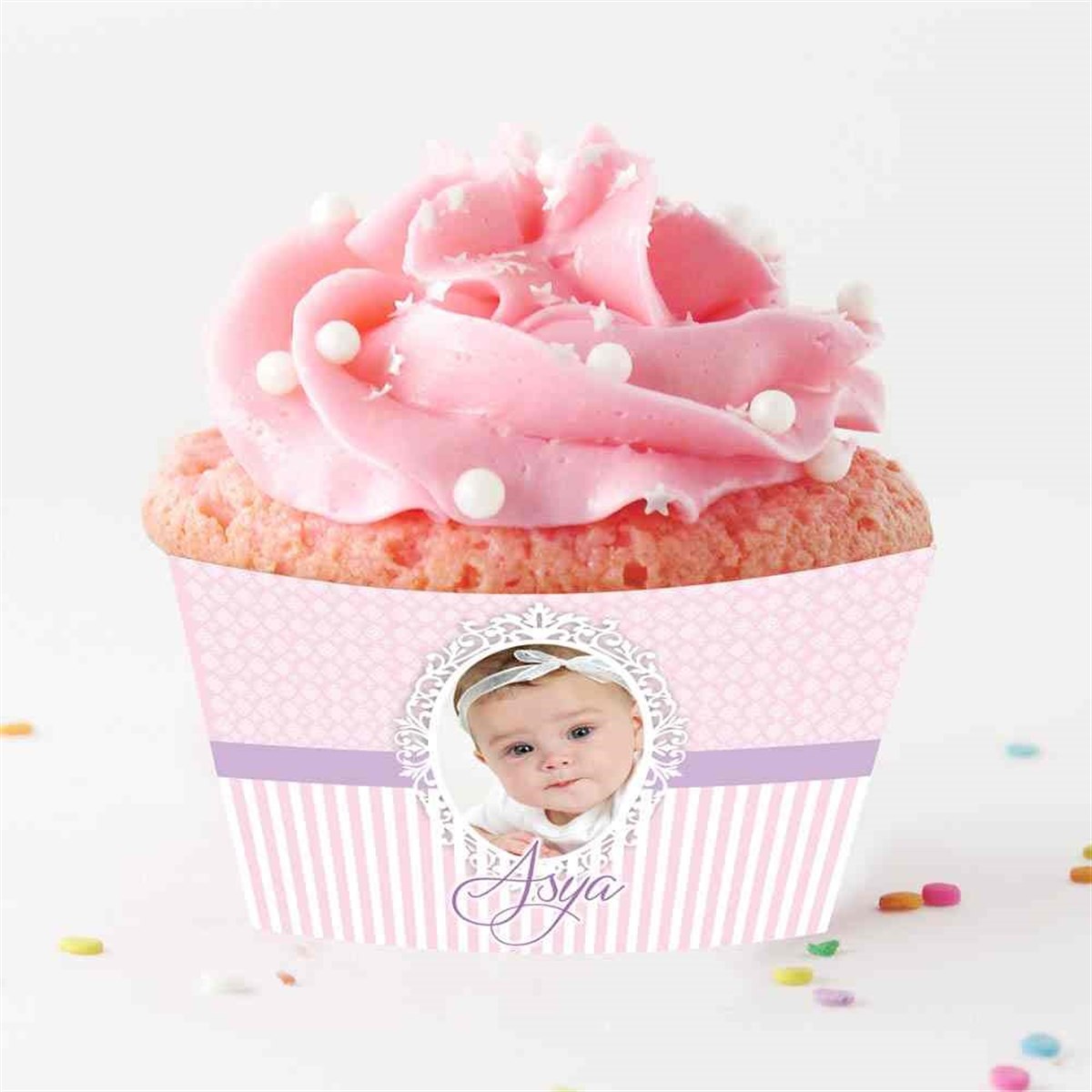 Pembe Mor Cupcake Sargısı  