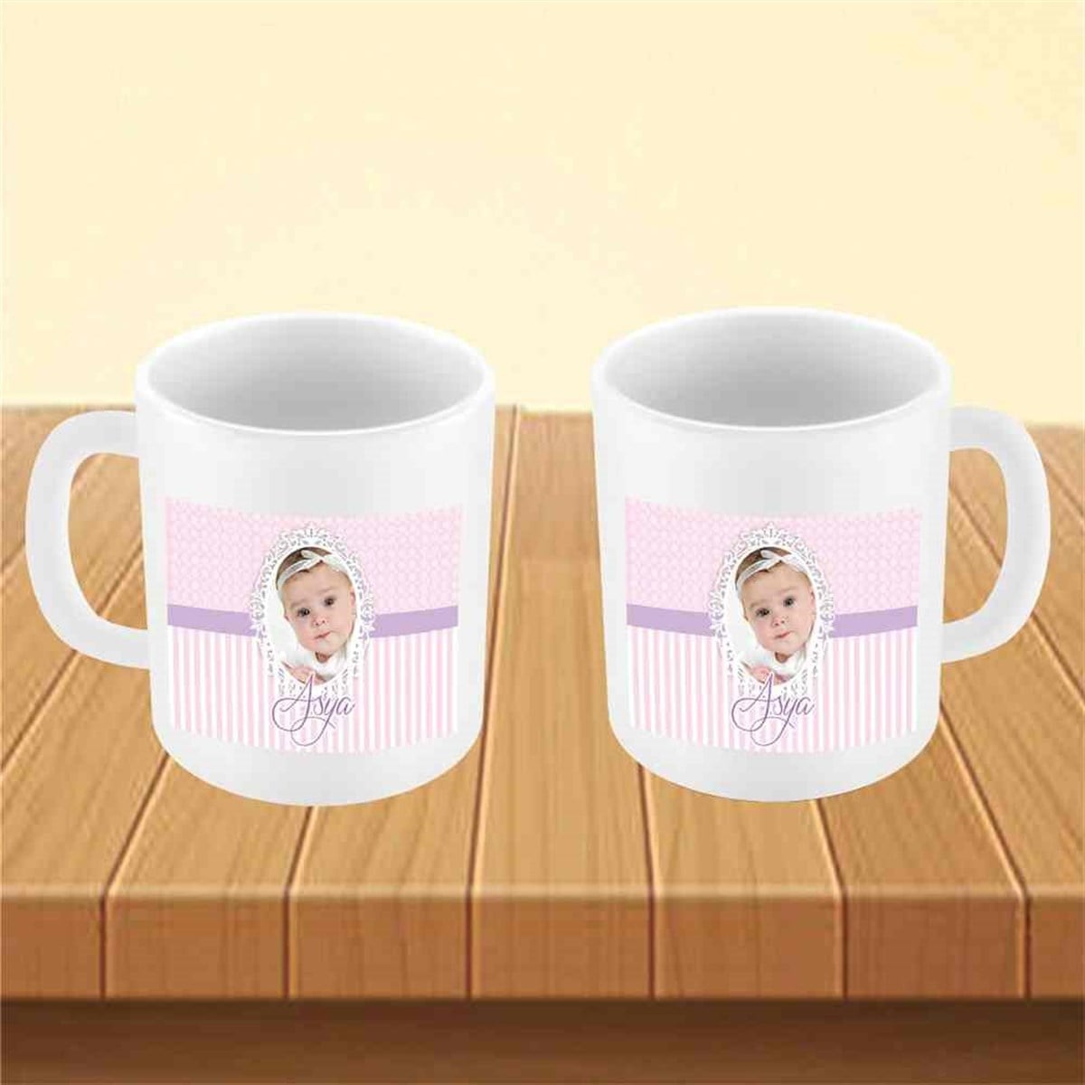 Pembe Mor Konsept Kupa Bardak Mug  
