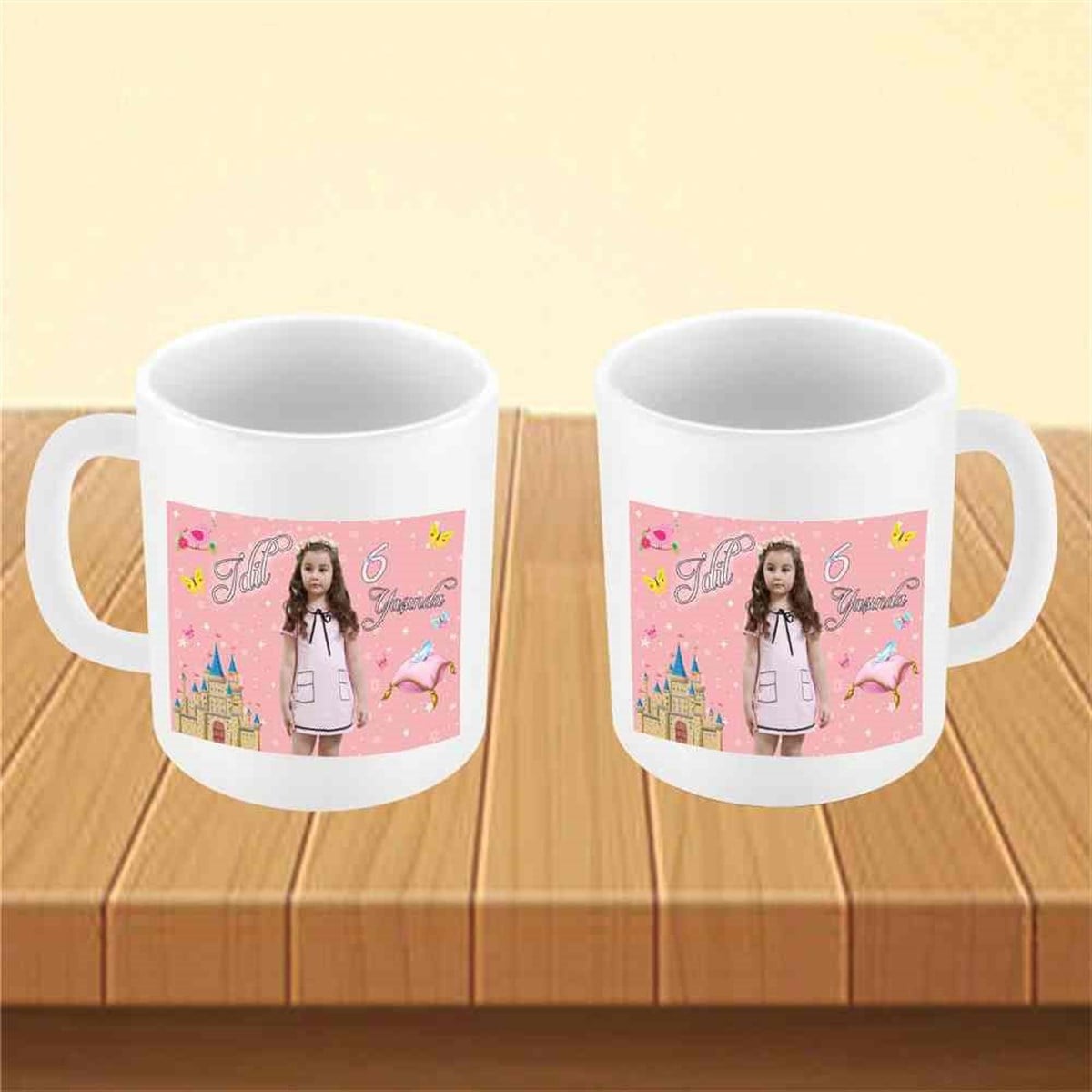 Pembe Prenses Konsept Kupa Bardak Mug  