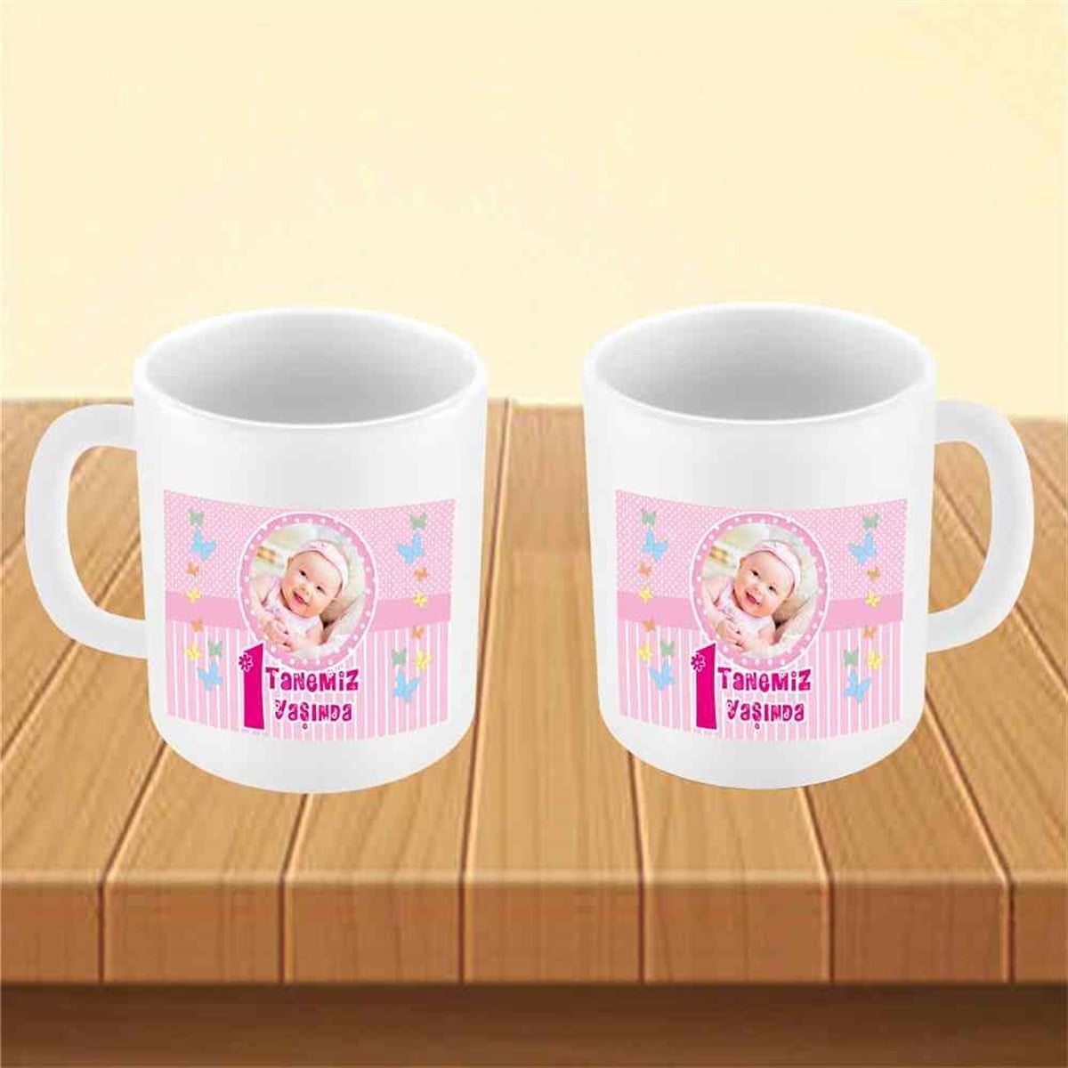 Pembe Puantiyeli Konsept Kupa Bardak Mug  
