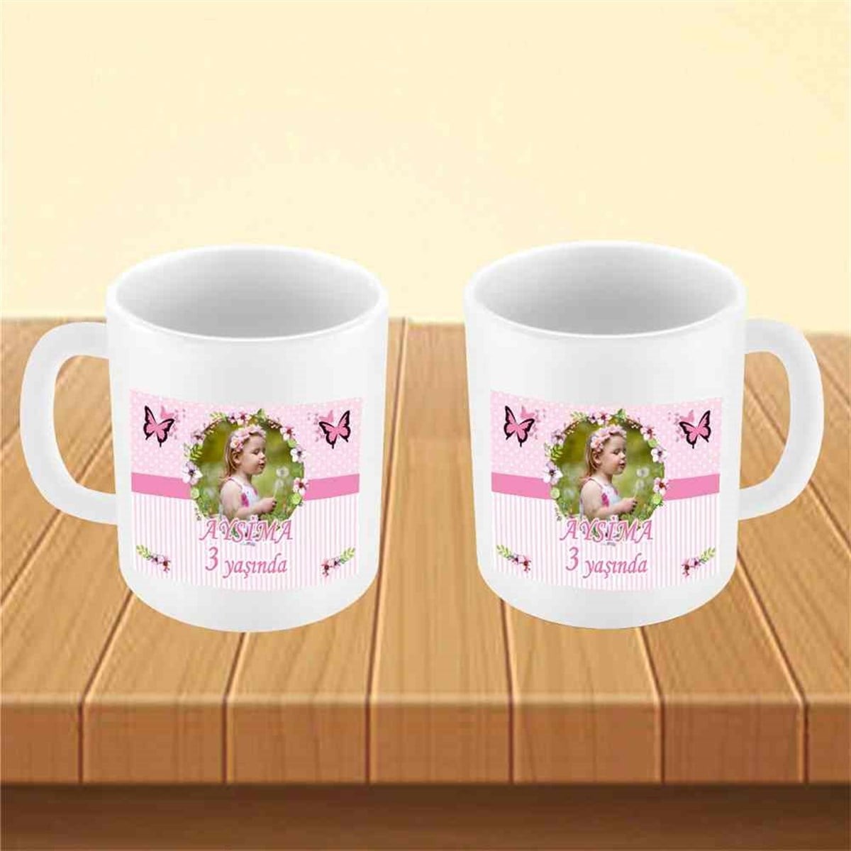 Pembe Puantiyeli Konsept Kupa Bardak Mug    