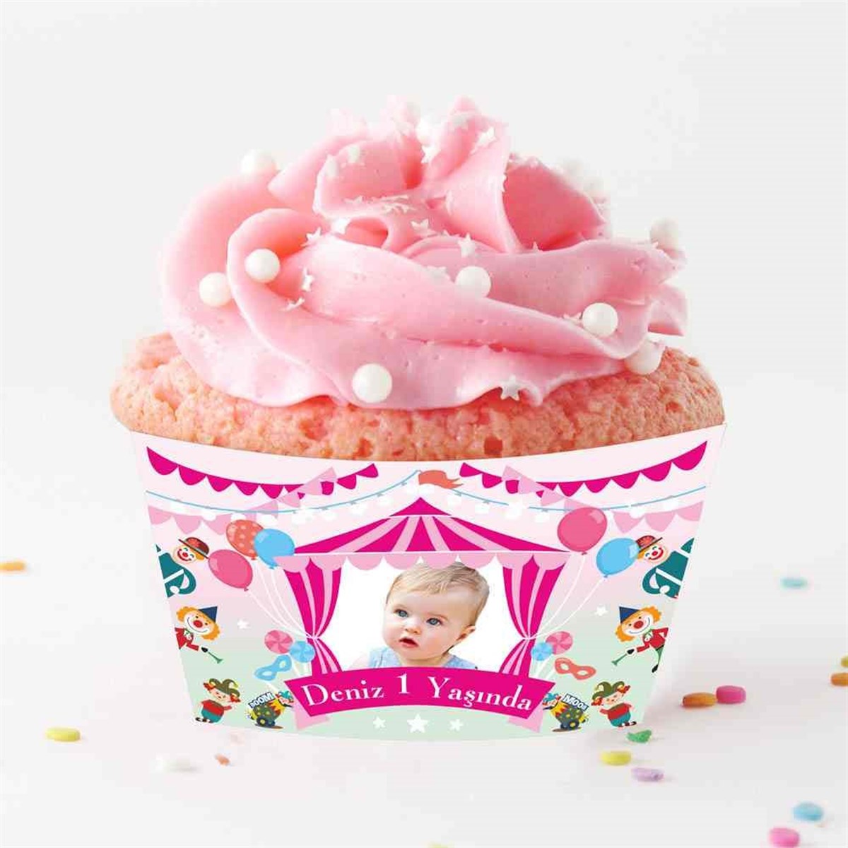 Pembe Sirk Cupcake Sargısı 