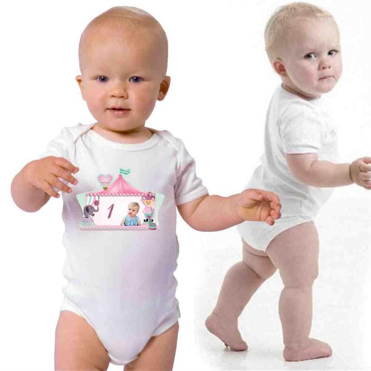 Pembe Sirk Konsepti Kişiye Özel T-Shirt Baskı  