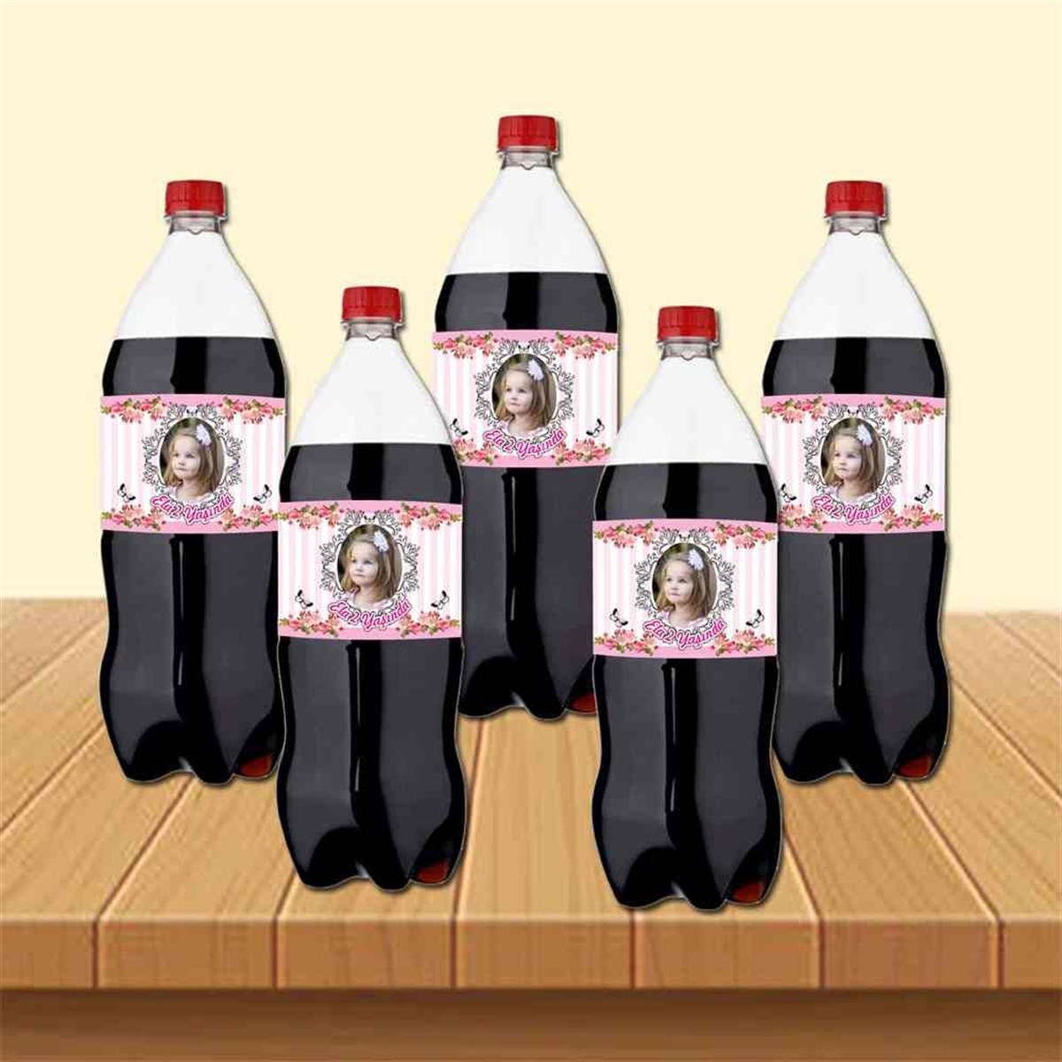 Pembe Vintage Cola Şisesi Bandı   