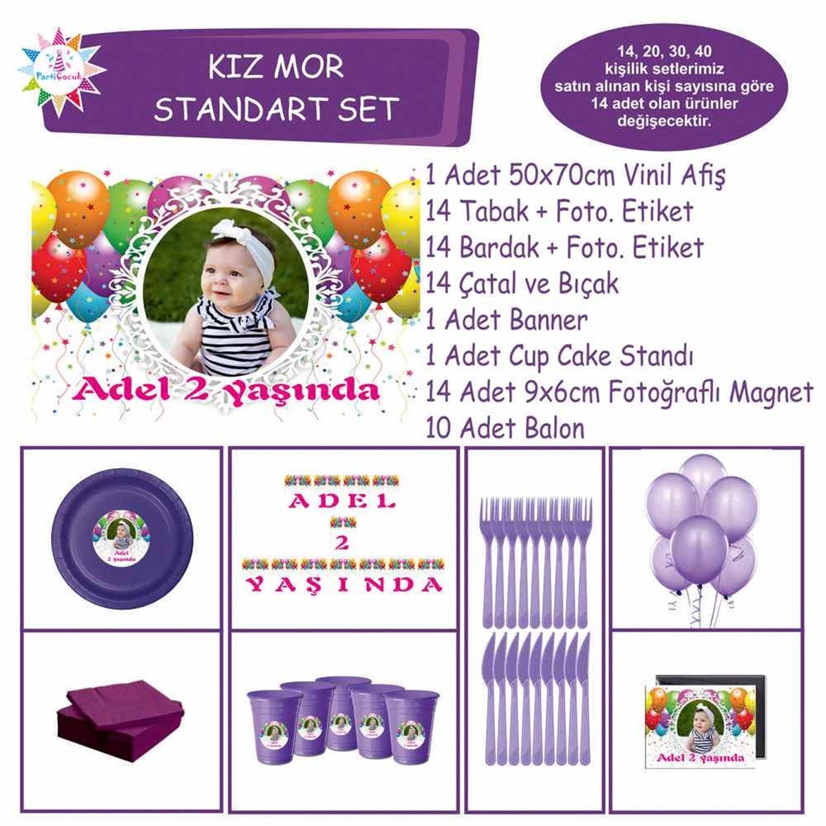 Renkli Balonlu Konsept Standart Set 