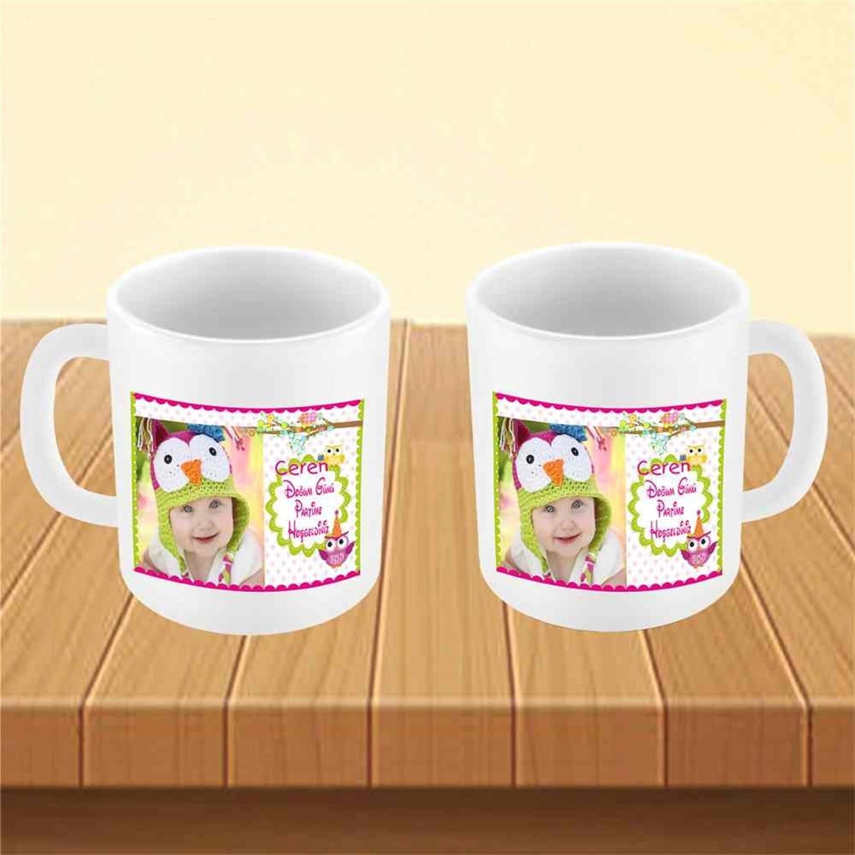 Renkli Baykuş Konsept Kupa Bardak Mug  