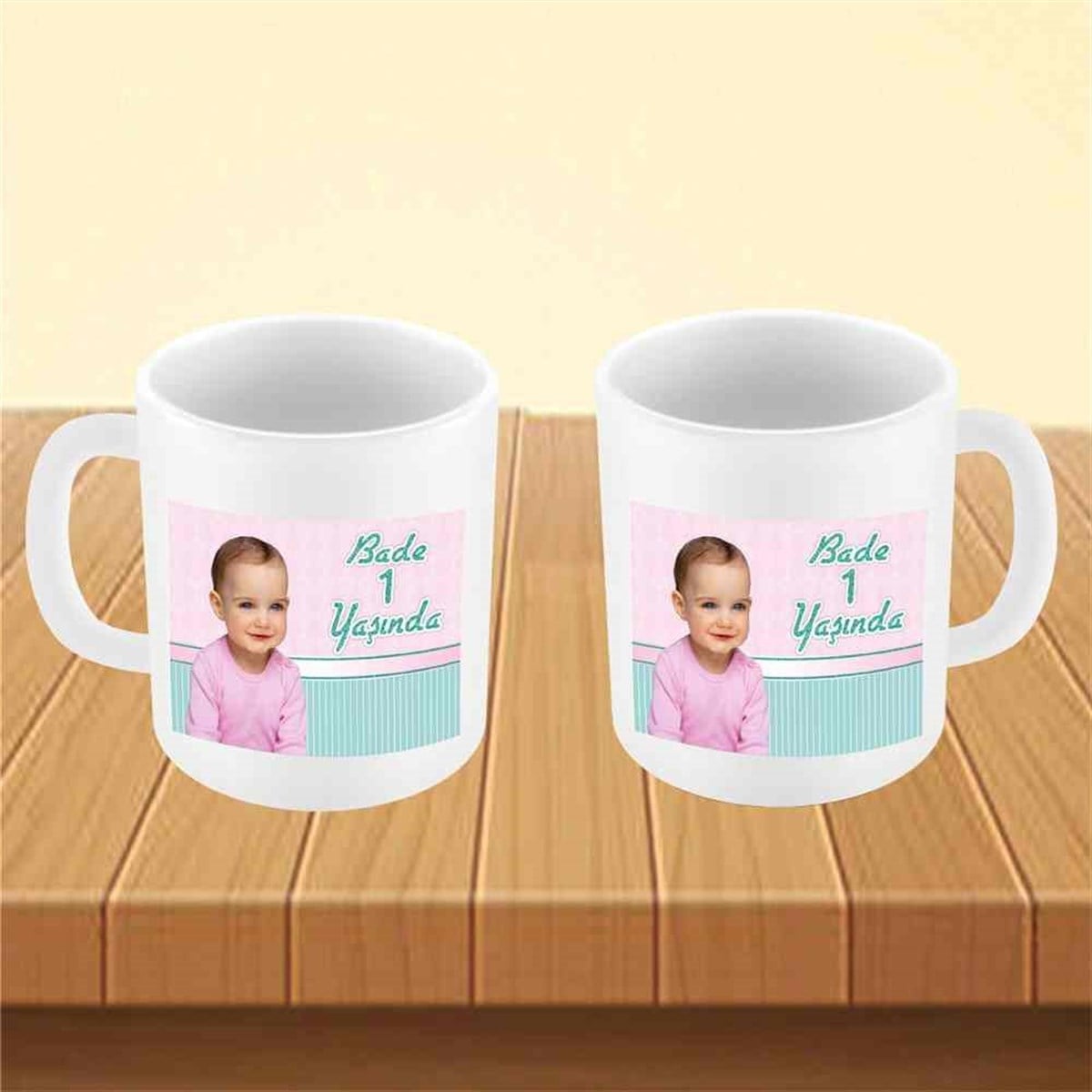 Sade Pembe Mint Yeşili Konsept Kupa Bardak Mug  