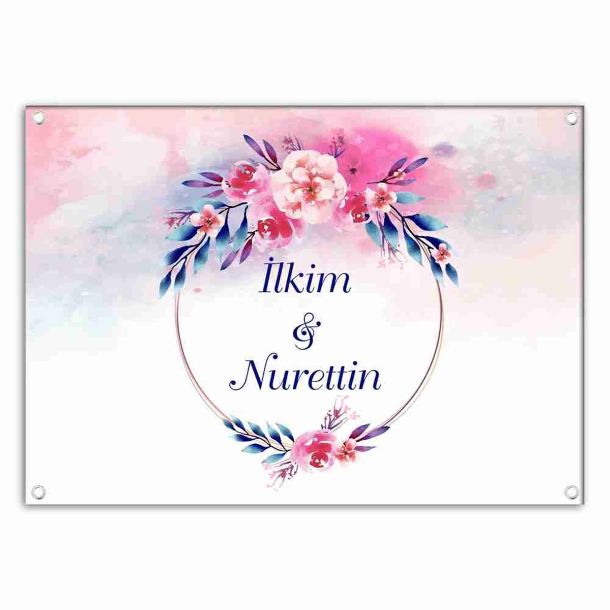 Sade Renk Nişan Tasarım Duvar Branda 