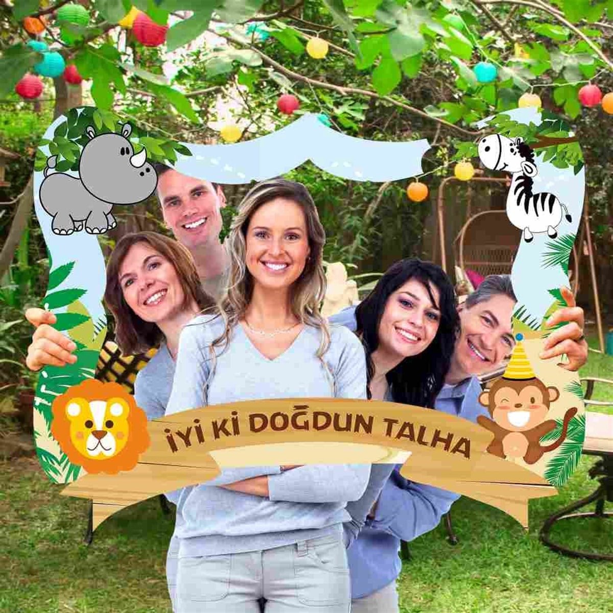 Safari Konsepti Hatıra Fotoğraf Çekilme Çercevesi 