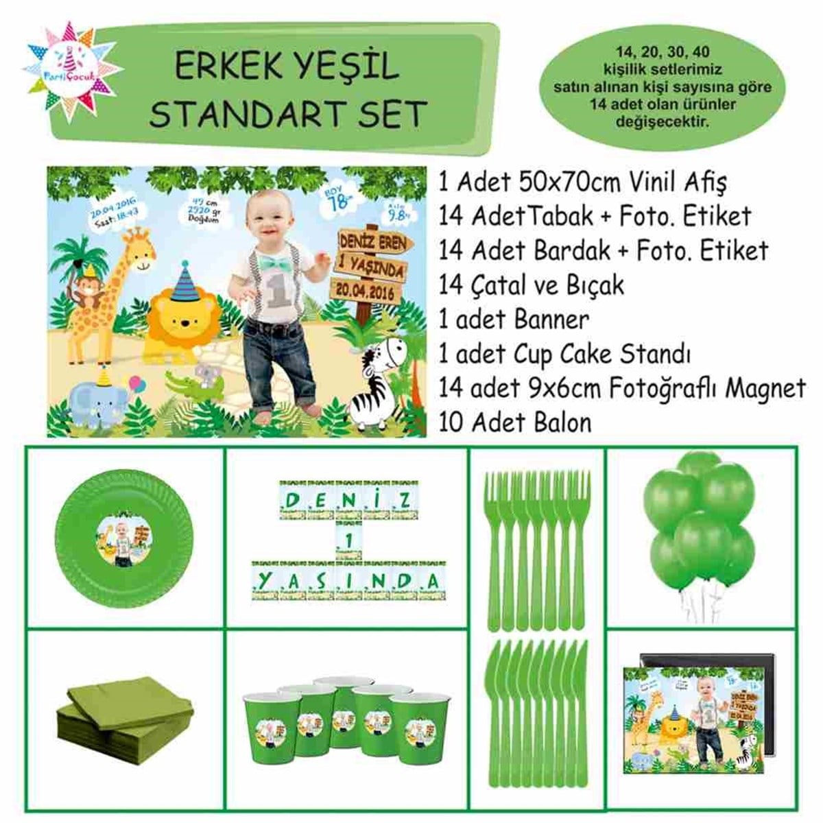 Safari Tema Parti Malzemesi Standart Set  