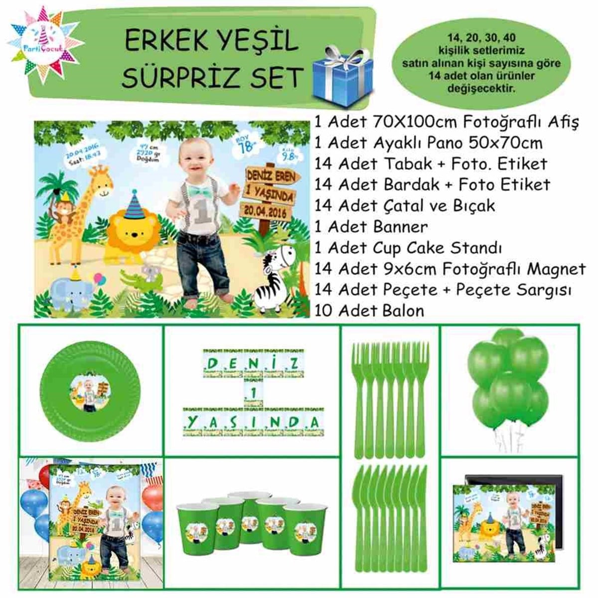Safari Tema Parti Malzemesi Süpriz Set  