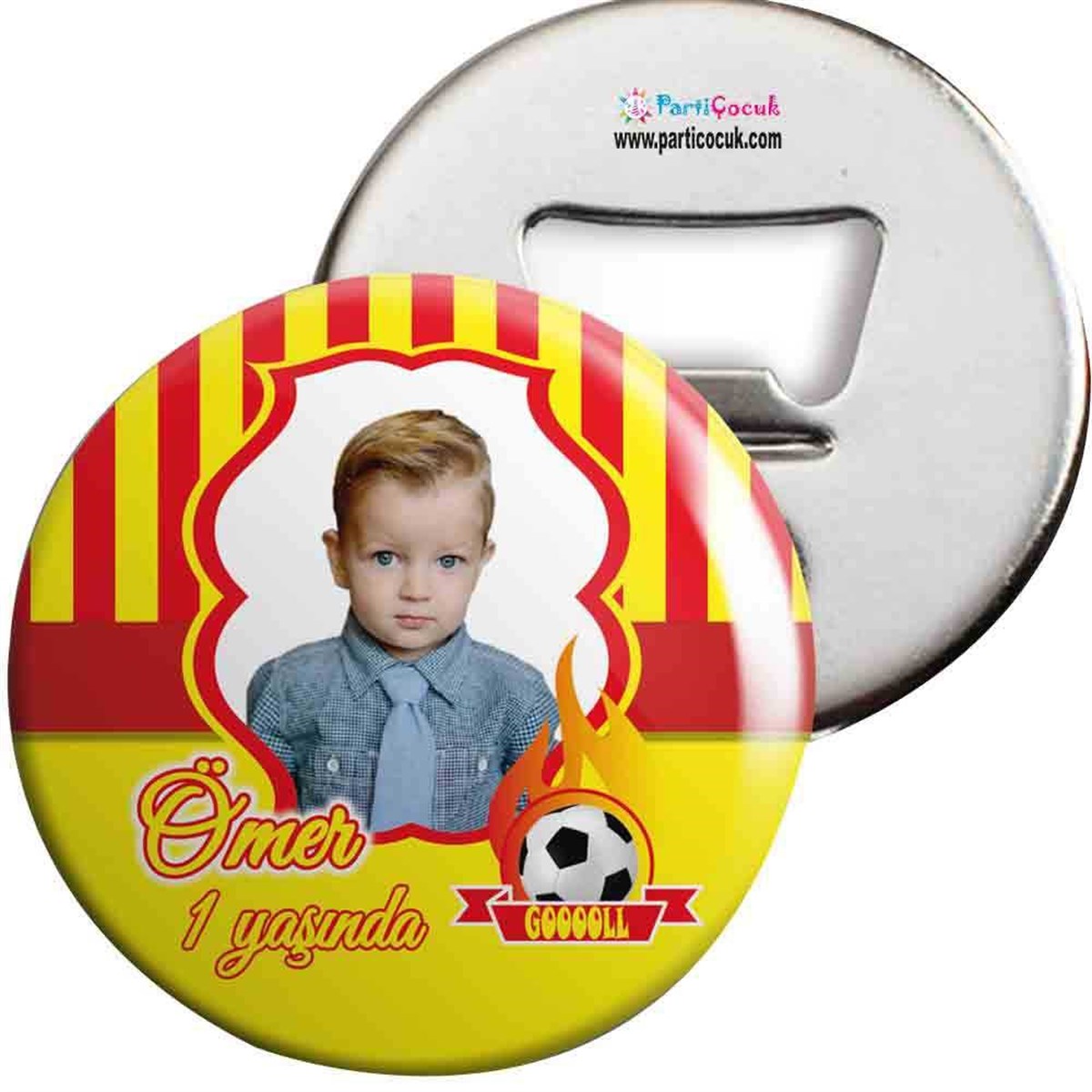Sarı Kırmızı 2 Konsept Açacaklı Magnet Kişiye Özel 