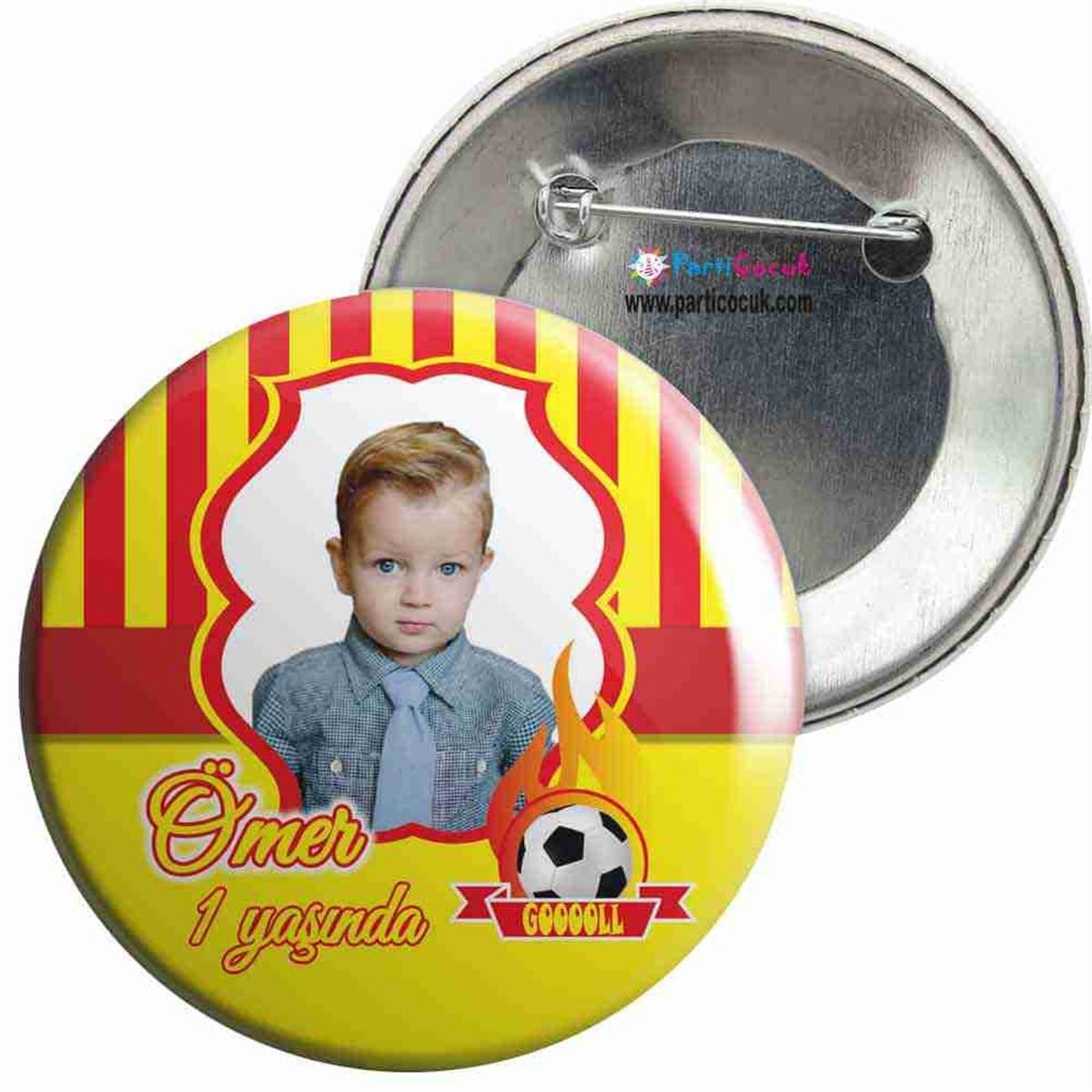 Sarı Kırmızı 2 Konsept İğneli Rozet  