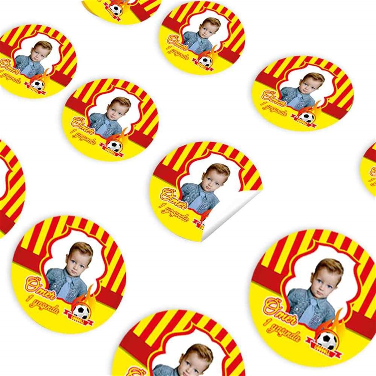 Sarı Kırmızı 2 Konsept Sticker 30 Adet 