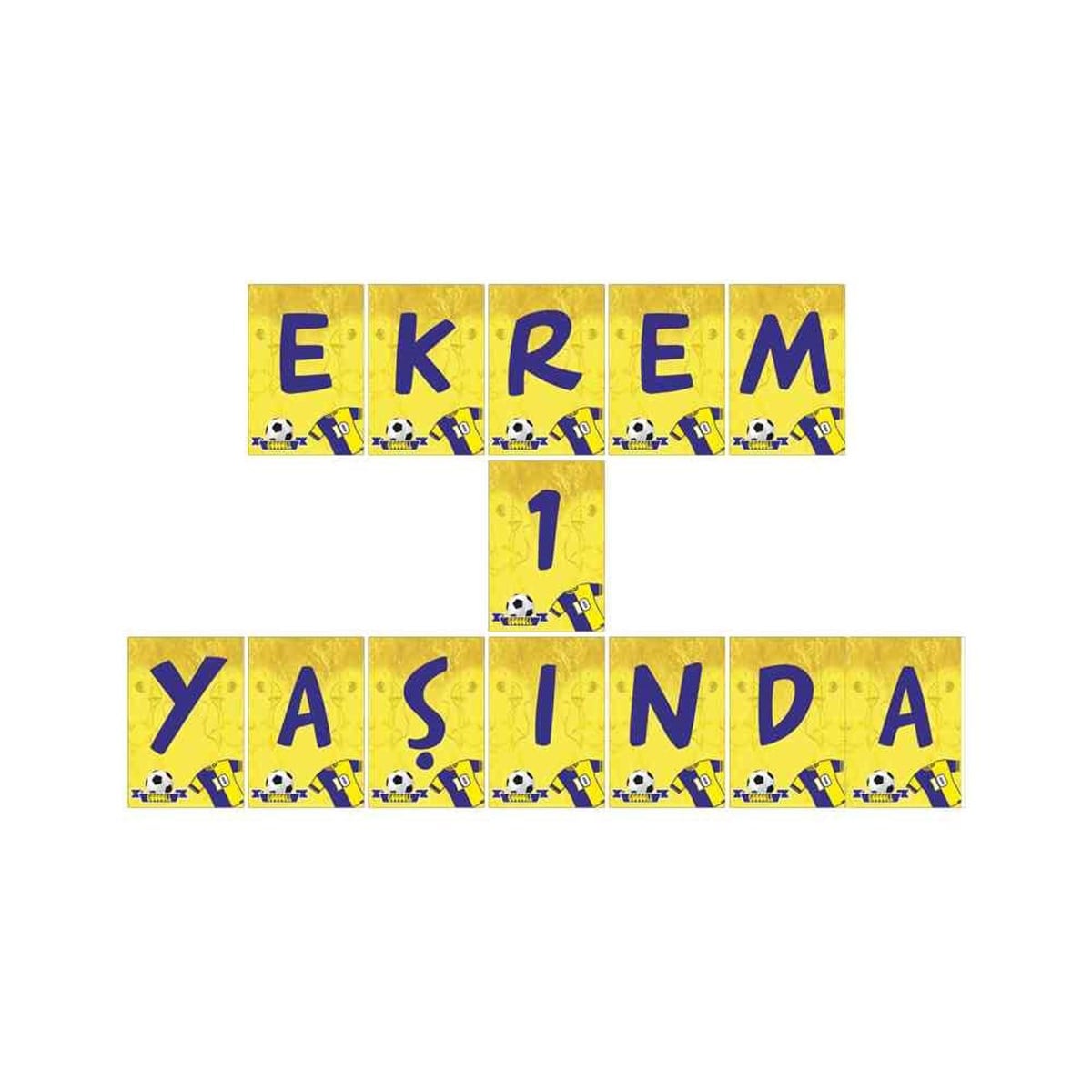 Sarı Lacivert Konsept Harf Banner 