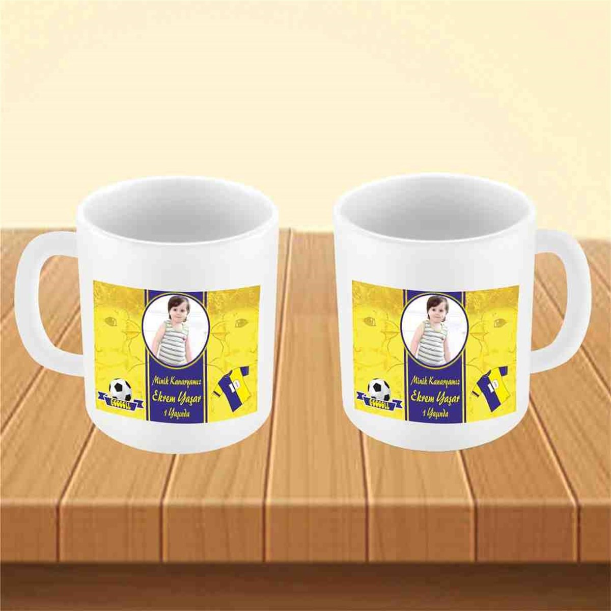 Sarı Lacivert Konsept Kupa Bardak Mug 