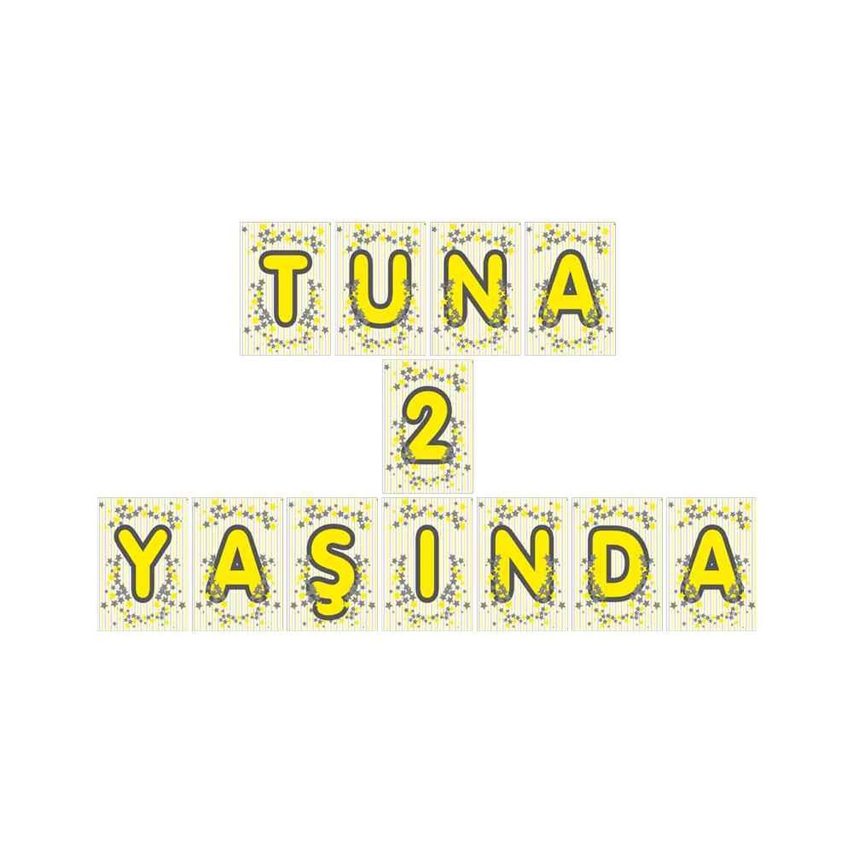 Sarı Yıldızlı Konsept Harf Banner 