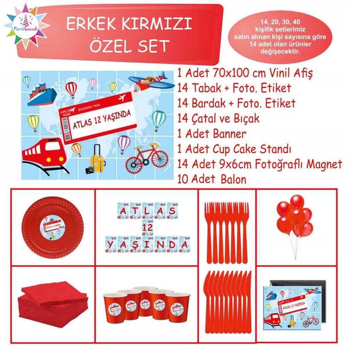 Seyahat Parti Süslemesi Seti Özel Set 