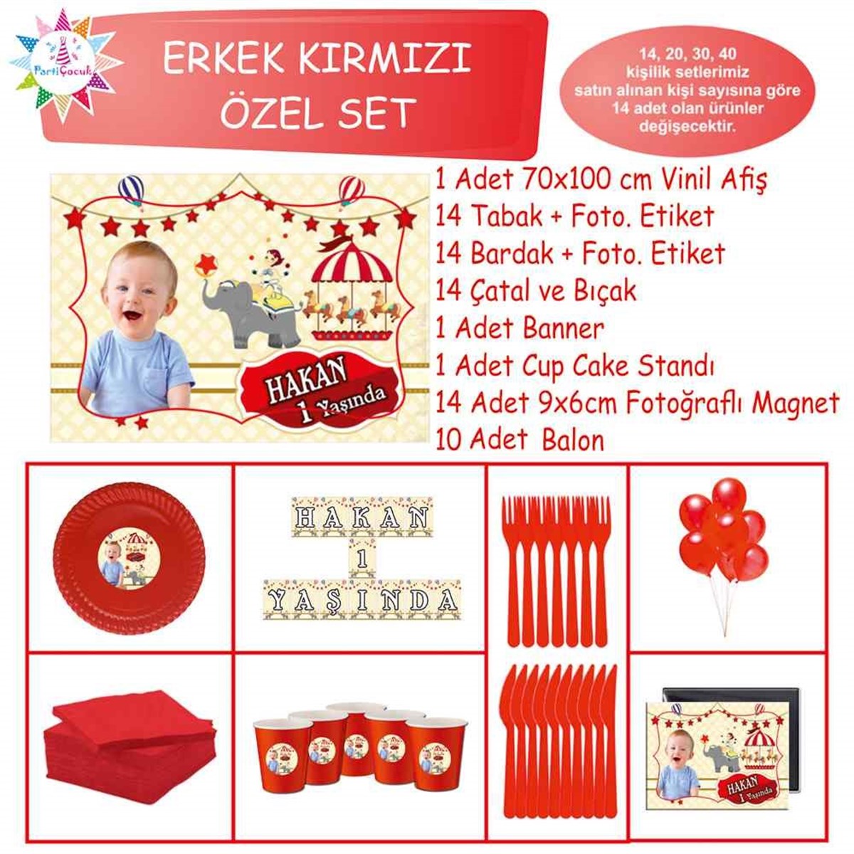 Sirk Konsept Parti Malzemeleri Özel Set 