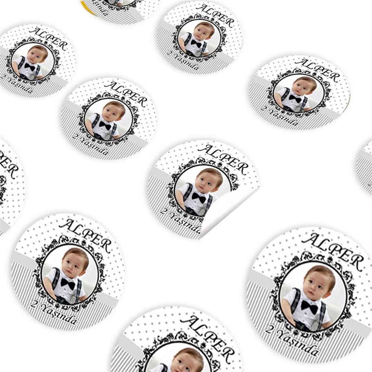 Siyah Çizgili Konsept Sticker 30 Adet 