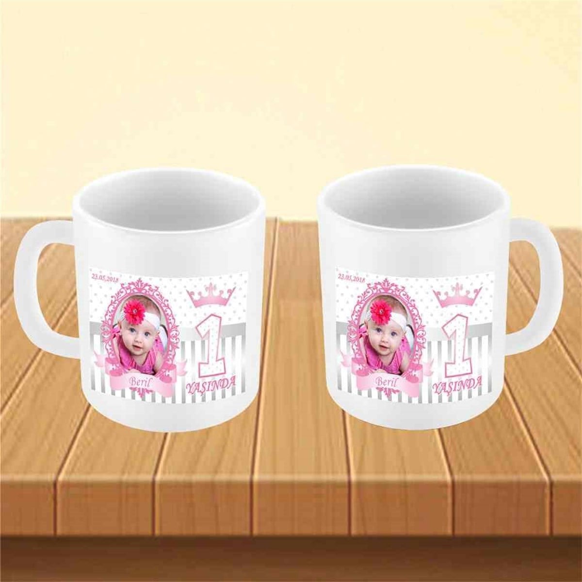 Soft Pembe Taç Konsept Kupa Bardak Mug  