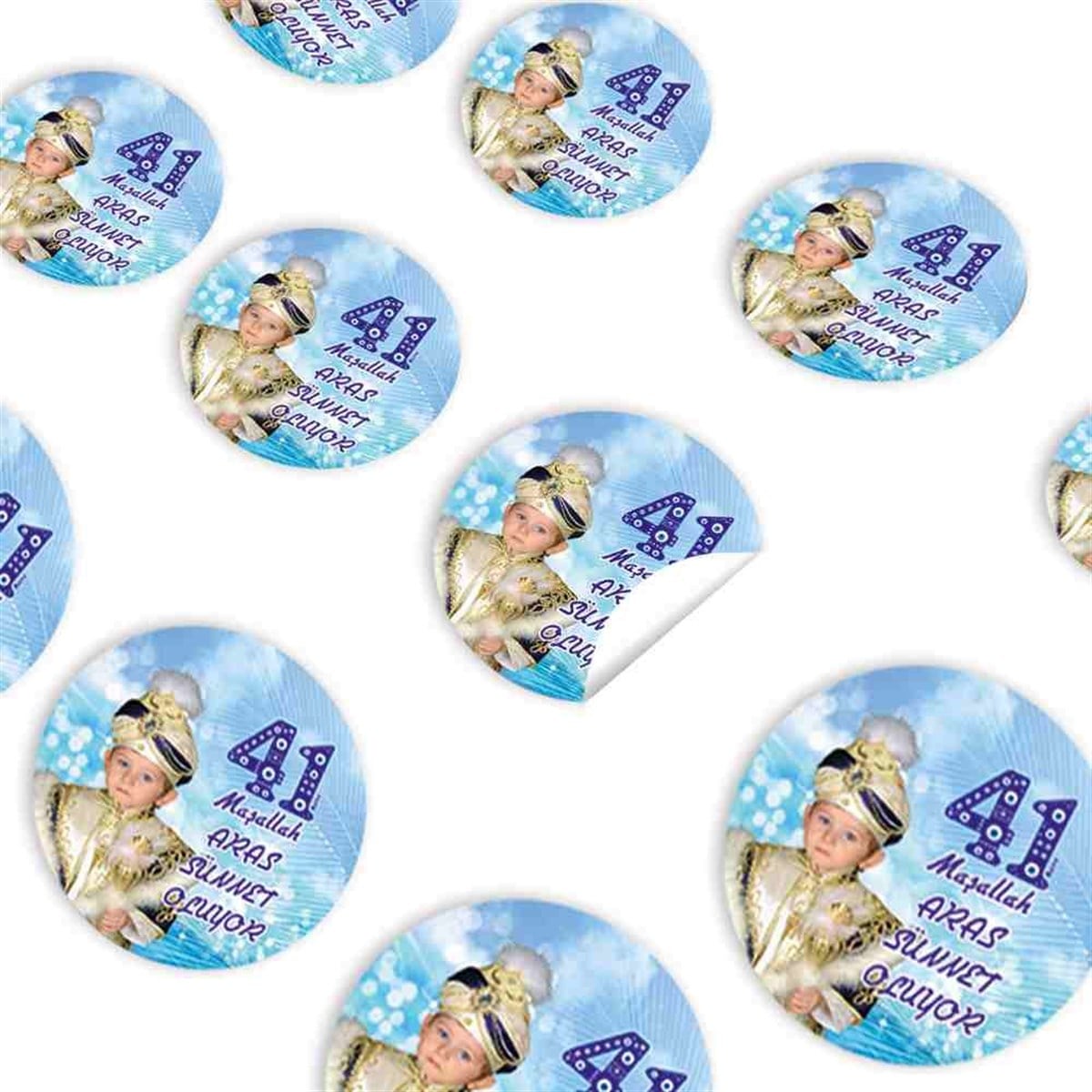 Sünnet 41 Kere Maşallah Nazar Boncuklu Sticker 30 Adet 